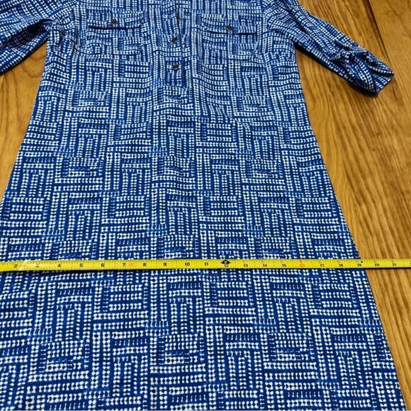 J McLaughlin Blue Collared Catalina Cloth Geometric Stretch Dress XSmall - Picture 8 of 12